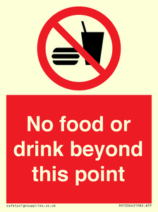 No food or drink beyond this point